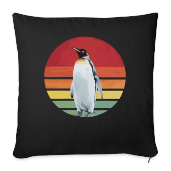 Penguin Penguins Animal - Sofa pillowcase 17,3'' x 17,3'' (45 x 45 cm) - black - Front