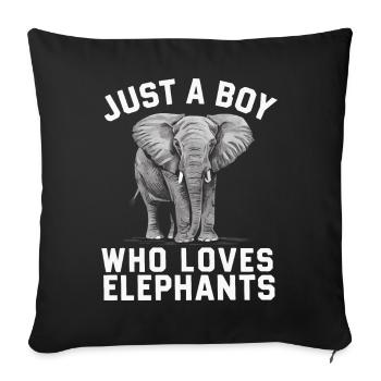 Éléphant Animal Éléphants Zoo - Housse de coussin décorative 45 x 45 cm - noir - Devant