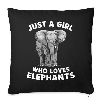 Éléphant Animal Éléphants Zoo - Housse de coussin décorative 45 x 45 cm - noir - Devant