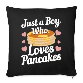Pancakes Frühstück Essen Pancake - Sofakissenbezug 45 x 45 cm - Schwarz - Vorne