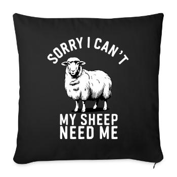 Sheep Sheep Farmer Lamb Farmer - Sofa pillowcase 17,3'' x 17,3'' (45 x 45 cm) - black - Front