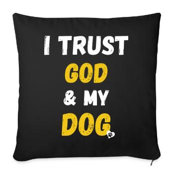 Dog Paw Dog Love Heart Trust Dog Owner - Sofa pillowcase 17,3'' x 17,3'' (45 x 45 cm) - black - Front
