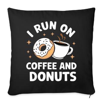 Donut Donuts Candy Bagel - Sofa pillowcase 17,3'' x 17,3'' (45 x 45 cm) - black - Front