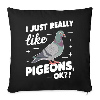 Pigeon Pigeons Animal Bird - Sofa pillowcase 17,3'' x 17,3'' (45 x 45 cm) - black - Front