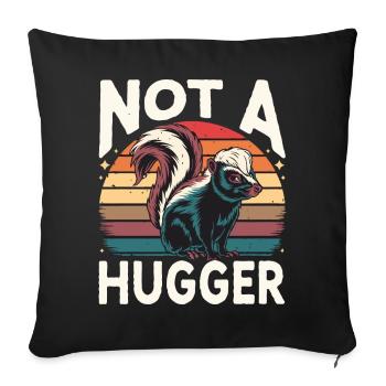 Animaux du zoo de mouffette - Housse de coussin décorative 45 x 45 cm - noir - Devant