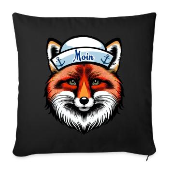 Lake Fox Foxes Maritime Sailor Sailor Moin - Sofa pillowcase 17,3'' x 17,3'' (45 x 45 cm) - black - Front