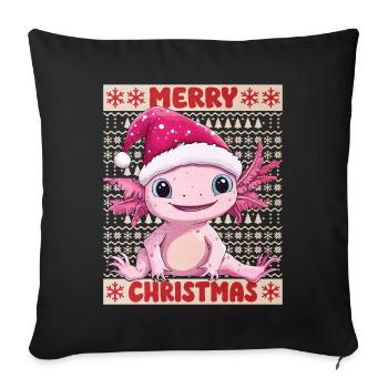 Axolotl Ugly Christmas Christmas Cute - Sofa pillowcase 17,3'' x 17,3'' (45 x 45 cm) - black - Front