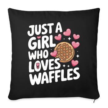 Waffles Breakfast Sweets - Sofa pillowcase 17,3'' x 17,3'' (45 x 45 cm) - black - Front
