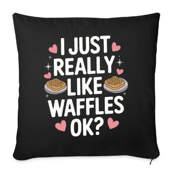 Waffles Breakfast Sweets - Sofa pillowcase 17,3'' x 17,3'' (45 x 45 cm) - black - Front