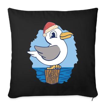 maritime Santa Claus St. Nicholas Seagull Seagulls - Sofa pillowcase 17,3'' x 17,3'' (45 x 45 cm) - black - Front