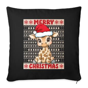 Giraffe Ugly Christmas Christmas Xmas Cute - Sofa pillowcase 17,3'' x 17,3'' (45 x 45 cm) - black - Front