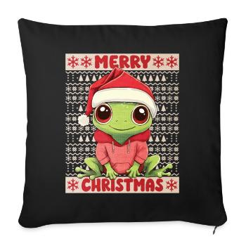 Frog Ugly Christmas Christmas Xmas Sweet - Sofa pillowcase 17,3'' x 17,3'' (45 x 45 cm) - black - Front