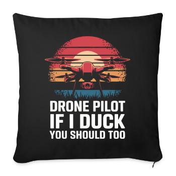 Dronen Pilot Quadrocopter Drone - Sofakissenbezug 45 x 45 cm - Schwarz - Vorne