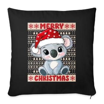 Koala Koala Ours Moche Noël Noël Mignon - Housse de coussin décorative 45 x 45 cm - noir - Devant