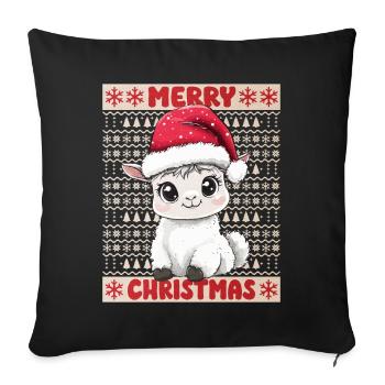 Llama Alpaca Ugly Christmas Christmas Xmas Sweet - Sofa pillowcase 17,3'' x 17,3'' (45 x 45 cm) - black - Front