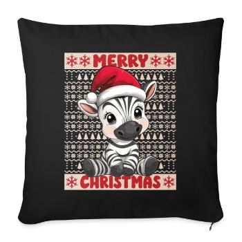 Zebra Ugly Christmas Christmas Xmas Cute Cute - Sofa pillowcase 17,3'' x 17,3'' (45 x 45 cm) - black - Front