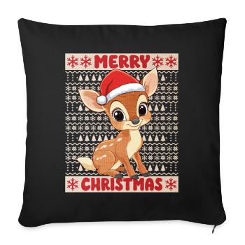 Deer Ugly Christmas Christmas Xmas Cute Cute - Sofa pillowcase 17,3'' x 17,3'' (45 x 45 cm) - black - Front
