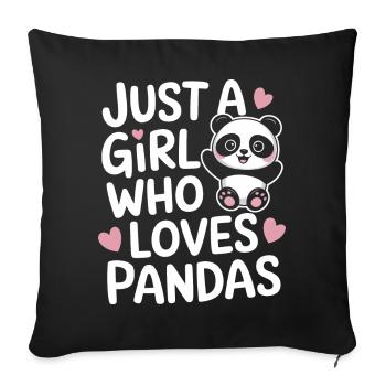 Panda Bear Panda Animal Pandas - Sofa pillowcase 17,3'' x 17,3'' (45 x 45 cm) - black - Front
