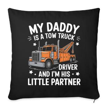 Tow Truck Truck Tow Truck - Sofa pillowcase 17,3'' x 17,3'' (45 x 45 cm) - black - Front