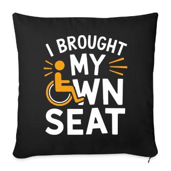 Wheelchair Wheelchair Disabled Humor - Sofa pillowcase 17,3'' x 17,3'' (45 x 45 cm) - black - Front