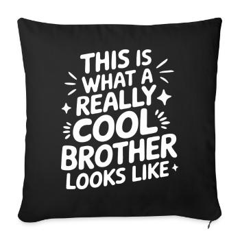 Frère Grand Frère Frère Famille - Housse de coussin décorative 45 x 45 cm - noir - Devant