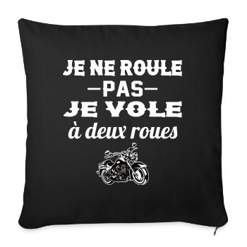 Homme Moto Motard Maillot motarde manche courte - Housse de coussin décorative 45 x 45 cm - noir - Devant