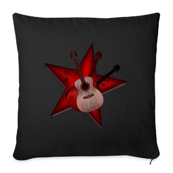 Gitarren Stern - Sofakissenbezug 45 x 45 cm - Schwarz - Vorne