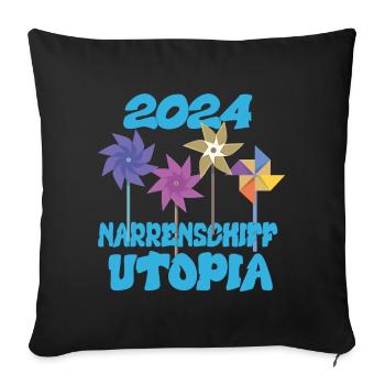 Ship of Fools Utopia 2024 - Dates - Sofa pillowcase 17,3'' x 17,3'' (45 x 45 cm) - black - Front
