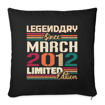 March 2012 Vintage Born Vintage Birthday - Sofa pillowcase 17,3'' x 17,3'' (45 x 45 cm) - black - Front