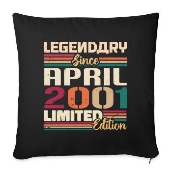 Les légendes naissent en avril 2001 - 2001 - Housse de coussin décorative 45 x 45 cm - noir - Devant