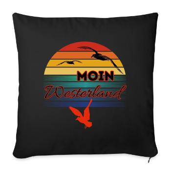 Moin Westerland with Seagull in Retro Style Westerland - Sofa pillowcase 17,3'' x 17,3'' (45 x 45 cm) - black - Front