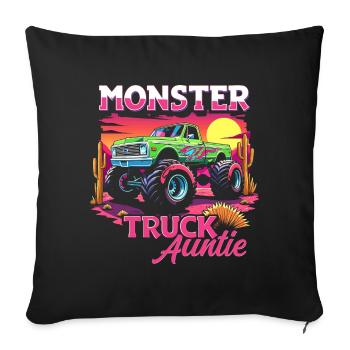 Monster Truck Auntie Matching Family Monster Truck - Sofa pillowcase 17,3'' x 17,3'' (45 x 45 cm) - black - Front