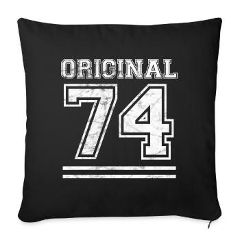 Original 74 Joyeux 74ème anniversaire Idée cadeau - Housse de coussin décorative 45 x 45 cm - noir - Devant