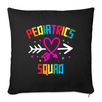 Pédiatrie Escouade Infirmière Soins Médicaux Enfants Cadeau - Housse de coussin décorative 45 x 45 cm - noir - Devant
