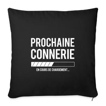 Prochaine connerie en cours de chargement - Housse de coussin décorative 45 x 45 cm - noir - Devant
