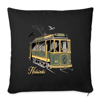 OLD RATIKKA HELSINKI, T-SHIRTS AND PRODUCTS - Sofa pillowcase 17,3'' x 17,3'' (45 x 45 cm) - black - Front