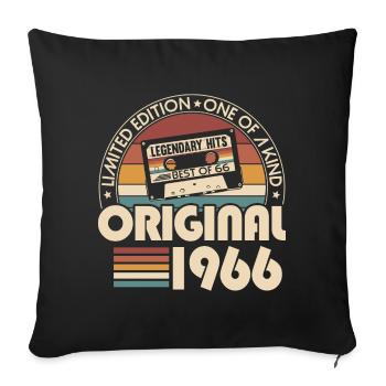 Born in 1966 Vintage Vintage Birthday Retro - Sofa pillowcase 17,3'' x 17,3'' (45 x 45 cm) - black - Front