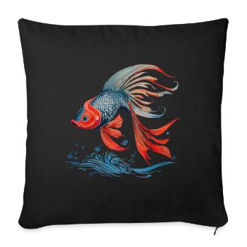 POISSON AQUARELLE - Housse de coussin décorative 45 x 45 cm - noir - Devant