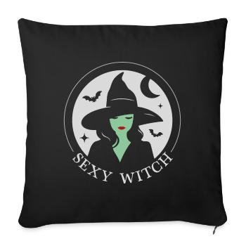 Sexy Witch - Sofa pillowcase 17,3'' x 17,3'' (45 x 45 cm) - black - Front