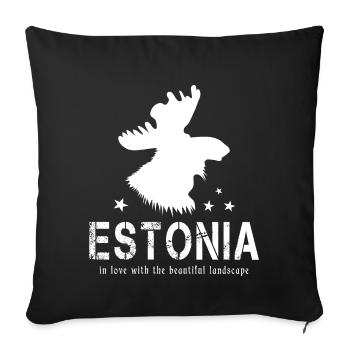 Estonie Estonien Estonien - Housse de coussin décorative 45 x 45 cm - noir - Devant
