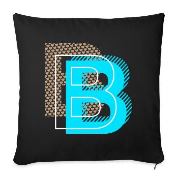 Cooler Buchstabe B - Sofakissenbezug 45 x 45 cm - Schwarz - Vorne