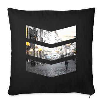 Route du diamant en Allemagne - Housse de coussin décorative 45 x 45 cm - noir - Devant