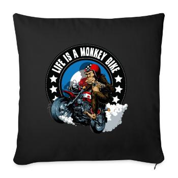 Monkey bike - Sofa pillowcase 17,3'' x 17,3'' (45 x 45 cm) - black - Front