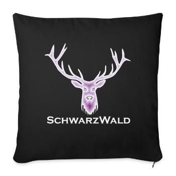 Schwarzwald Hirsch - Batik lila - Sofakissenbezug 45 x 45 cm - Schwarz - Vorne