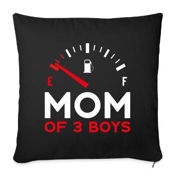 MOM OF 3 BOYS MOTHER'S DAY - Sofa pillowcase 17,3'' x 17,3'' (45 x 45 cm) - black - Front