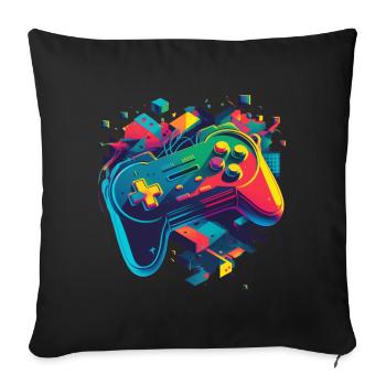 Retro Konsole - Sofakissenbezug 45 x 45 cm - Schwarz - Vorne