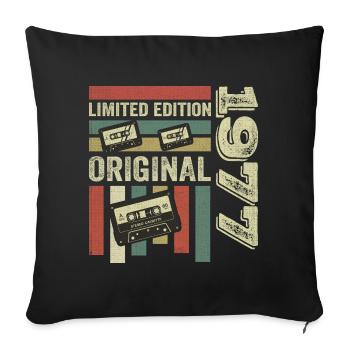 Millésime 1977 - rétro anniversaire disant 1977 - Housse de coussin décorative 45 x 45 cm - noir - Devant