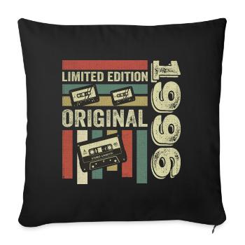 Millésime 1996 - citation d’anniversaire rétro 1996 - Housse de coussin décorative 45 x 45 cm - noir - Devant