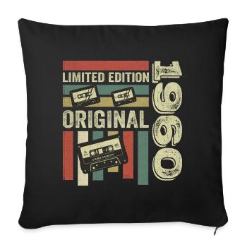 Vintage des années 1960 - rétro anniversaire disant des années 1960 - Housse de coussin décorative 45 x 45 cm - noir - Devant