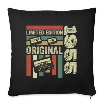 Vintage 1955 - Retro Birthday Saying 1955 - Sofa pillowcase 17,3'' x 17,3'' (45 x 45 cm) - black - Front